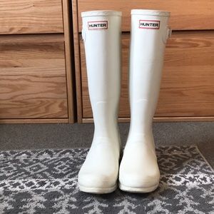 Hunter original tall white rain boots